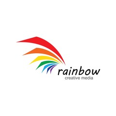 Rainbow logo template vector icon illustration design