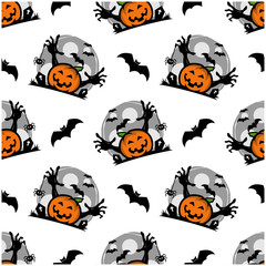 Halloween Pumpkin Seamless Pattern Vector