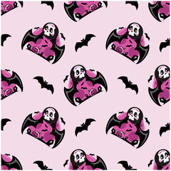 Halloween Skull Seamless Pattern Vector