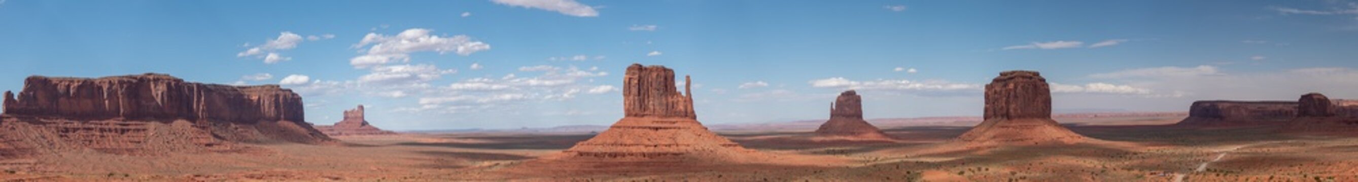 Wide panorama of the monument valley from the Visitor center