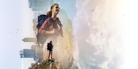 Hiking or trekking concept image