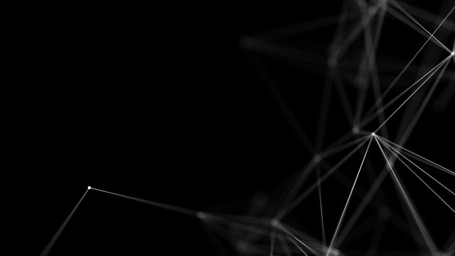Abstract Geometric Clean White Futuristic low poly shape technology Connections Molecular, Global Business, Science, Presentation. Green Screen Alpha Matte Loop Aniamtion Background