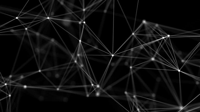 Abstract Plexus luxury and titles network of connected lines and dots particles. Network Connections Corporate Business Presentation Green Screen Alpha Matte Loop Aniamtion Background
