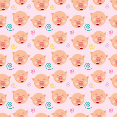 pig seamless pattern animal vector illustration background
