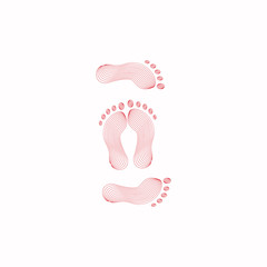 Vector Set of Shoes Footprint in blend style