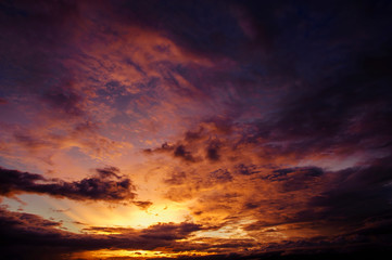 Fototapeta na wymiar Beautiful sky after sunset at twilight