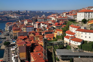 Panoramic view of old town of Porto, Portugal
