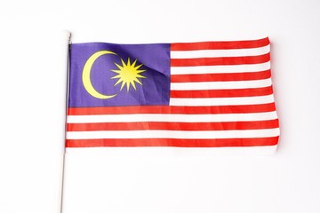 Malaysia flag isolated against white