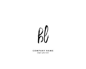 BL Initial handwriting logo vector