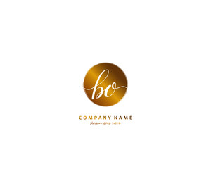 BO Initial handwriting logo vector