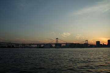 Obraz premium 東京湾の夕日