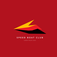 Red Speed Boat Illustration Illustration Logo Design 