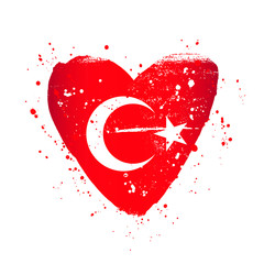 Turkish flag in the form of a big heart.