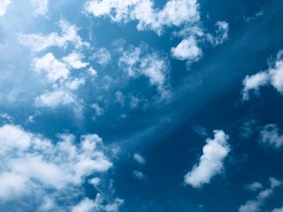 blue sky with clouds and sun