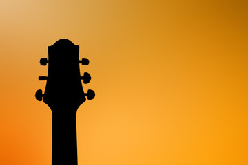 silhouette of guitar , music concept