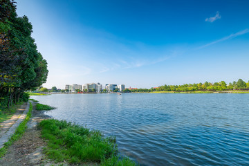 Beautiful scenery of Meilan Lake in Shanghai, China