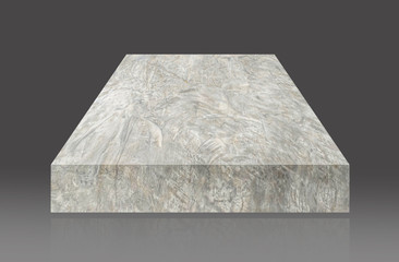 White marble counter shelf Isolated on white background