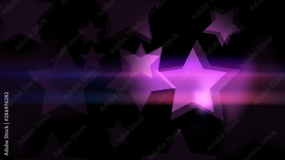 Poster beautiful bokeh effect in star shaped on the black background. stars smooth glowing and glittering i