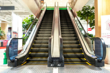 escalator,Scrolling in the mall 