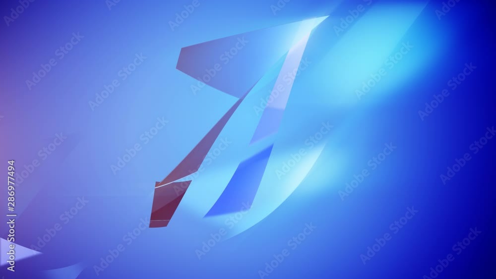 Poster 3d rendering of abstract blue smooth elegant waves striped video animation with seamless loop effect