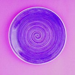 Dark violet plate on the light background