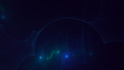 3D rendering multicolored abstract fractal on black background