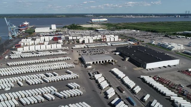Aerial View of Port of Wilmington Delaware - Christina and Delaware Rivers