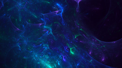 3D rendering multicolored abstract fractal on black background