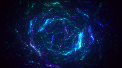 3D rendering multicolored abstract fractal on black background