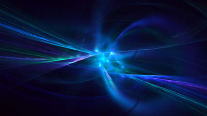 3D rendering multicolored abstract fractal on black background