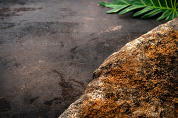 Stone background, top view .,Natural brown stone