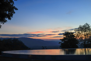 sunset over the lake