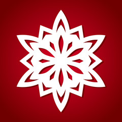 Snowflake icon. Christmas decoration. Vector illustration.