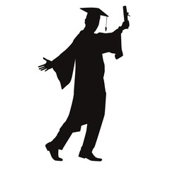 Silhouette of a college graduate