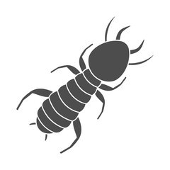 Termite silhouette on white background. Vector icon.