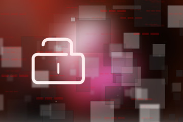 Obraz premium 2d illustration Safety concept: Closed Padlock on digital background