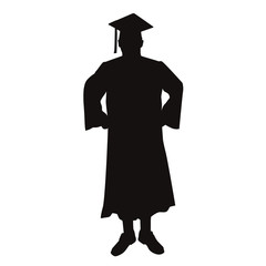 Silhouette of a college graduate