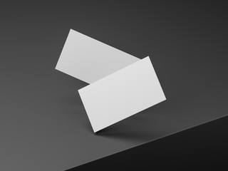 Two white Business Cards Mockup on black abstract bckground