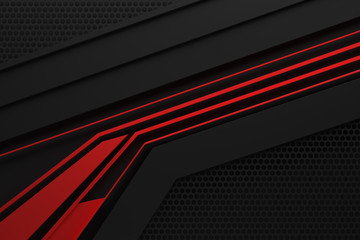 graphic dark black red abstract modern background pattern matte material 3d illustration.