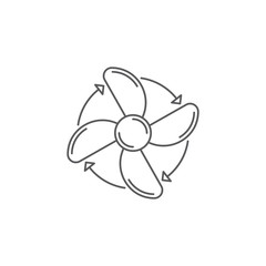 Fan rotation direction vector icon symbol isolated on white background