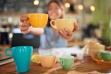 Cup of coffee -  chooses coffee mugs.