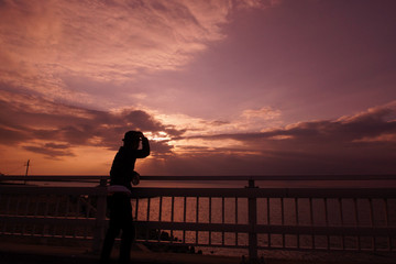 Sunset and silhouette