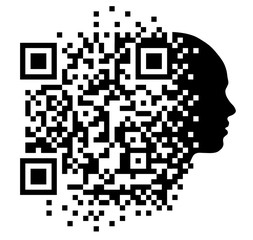 Silhouette of human head, pixel art