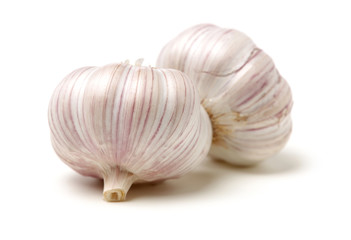fresh garlic isolated on white background 