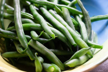 Green beans in dining bowl