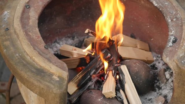 Flames in a firepit