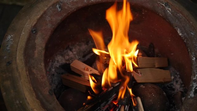 Flames in a firepit