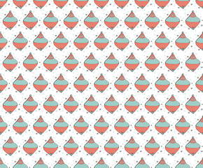Seamless pattern Christmas tree toys in . For wrapping paper with Christmas decorations, balloons, snowflakes. Cute vintage style.