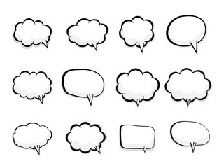 set of blank speech bubble