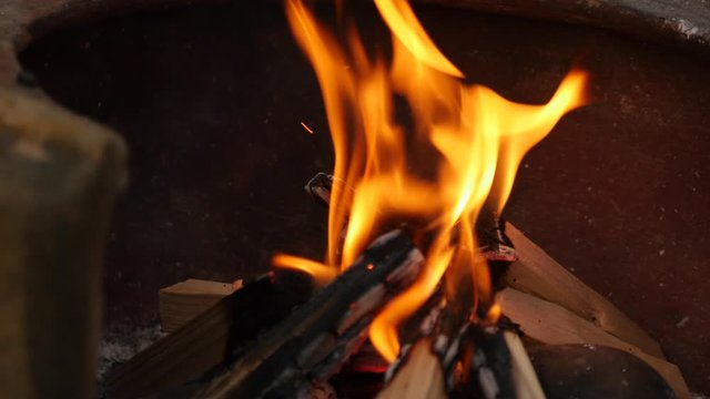 Flames in a firepit